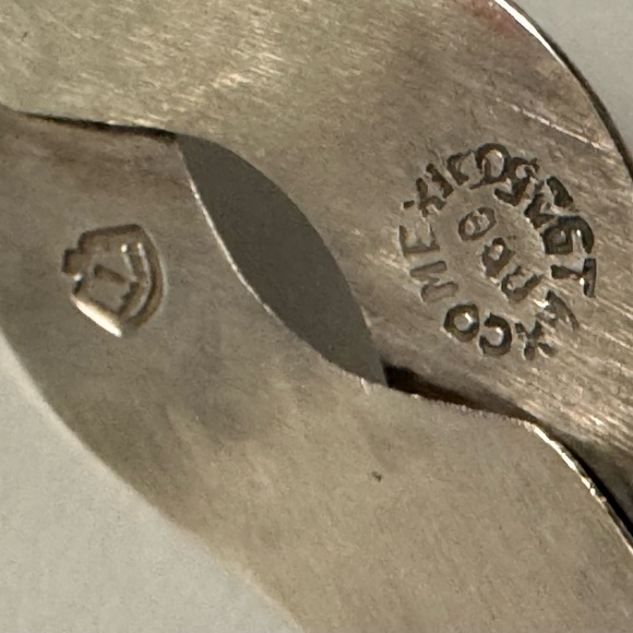 Vintage Taxco Mexico Sterling Silver Modernist Wave Collar Choker Necklace 925 - Picture 8 of 10